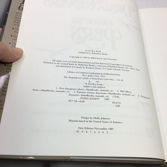 The Dragonlover's Guide To Pern by Jody Lynn Nye & Anne McCaffrey HC/DJ 1989 1st - Picture 10 of 16